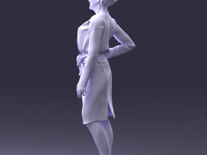 woman in turquoise dress 0008 3d print ready Modello di stampa 3D