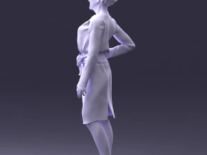 000351 Woman in Green Dress 3dp 3D Print Model