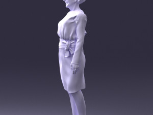 woman in turquoise dress 0008 3d print ready Modello di stampa 3D