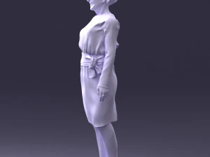 000351 Woman in Green Dress 3dp 3D Print Model
