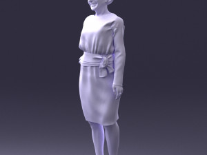 woman in turquoise dress 0008 3d print ready Modello di stampa 3D