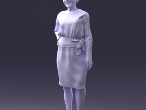 woman in turquoise dress 0008 3d print ready Modello di stampa 3D