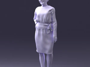 000351 Woman in Green Dress 3dp 3D Print Model