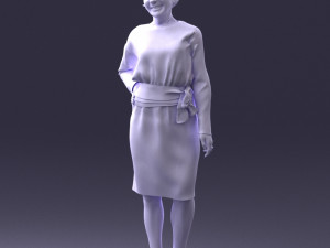 woman in turquoise dress 0008 3d print ready Modello di stampa 3D