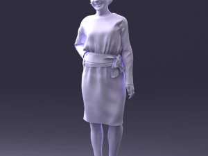 000351 Woman in Green Dress 3dp 3D Print Model