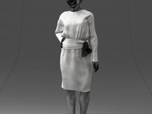 woman in turquoise dress 0008 3d print ready Modello di stampa 3D