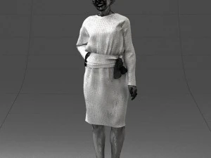 000351 Woman in Green Dress 3dp 3D Print Model