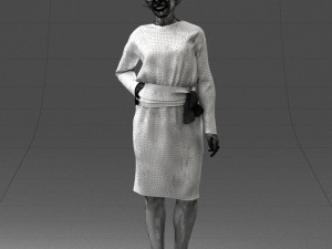 woman in turquoise dress 0008 3d print ready Modello di stampa 3D