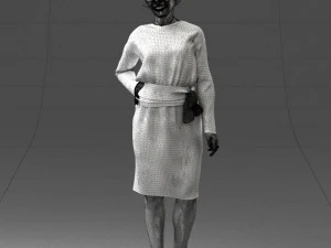 000351 Woman in Green Dress 3dp 3D Print Model