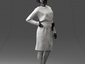 woman in turquoise dress 0008 3d print ready Modello di stampa 3D