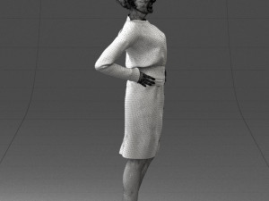 woman in turquoise dress 0008 3d print ready Modello di stampa 3D