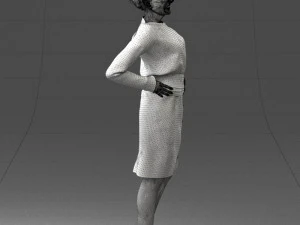 000351 Woman in Green Dress 3dp 3D Print Model