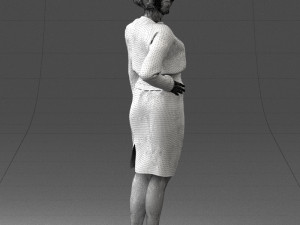 woman in turquoise dress 0008 3d print ready Modello di stampa 3D