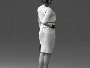 000351 Woman in Green Dress 3dp 3D Print Model