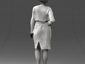 woman in turquoise dress 0008 3d print ready Modello di stampa 3D