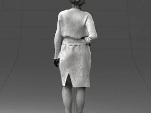 000351 Woman in Green Dress 3dp 3D Print Model