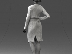 woman in turquoise dress 0008 3d print ready Modello di stampa 3D