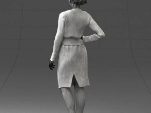 000351 Woman in Green Dress 3dp 3D Print Model
