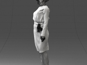 woman in turquoise dress 0008 3d print ready Modello di stampa 3D