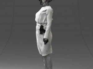 000351 Woman in Green Dress 3dp 3D Print Model