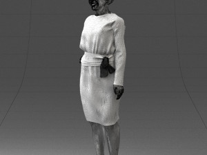 woman in turquoise dress 0008 3d print ready Modello di stampa 3D