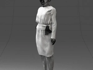 000351 Woman in Green Dress 3dp 3D Print Model