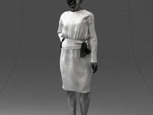 woman in turquoise dress 0008 3d print ready Modello di stampa 3D