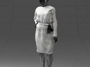 000351 Woman in Green Dress 3dp 3D Print Model