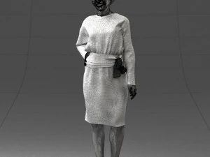 000351 Woman in Green Dress 3dp 3D Print Model