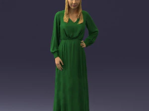 000352 Woman in Green Dress 3D Model