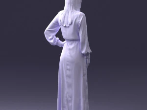 000352 Woman in Green Dress 3D Model