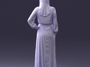 000352 Woman in Green Dress 3D Model