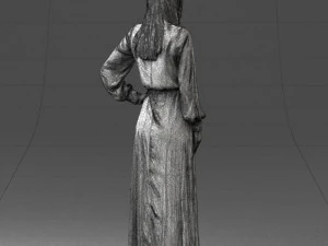 000352 Woman in Green Dress 3D Model