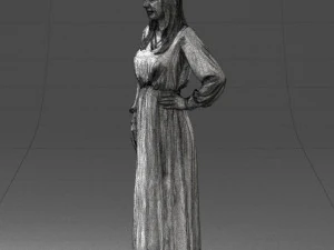 000352 Woman in Green Dress 3D Model