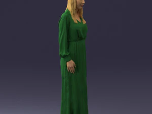000352 Woman in Green Dress 3dp 3D Print Model