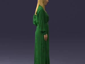 000352 Woman in Green Dress 3dp 3D Print Model