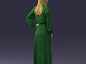 young girl in green dress 0009 3d print ready 3D Принт Модель