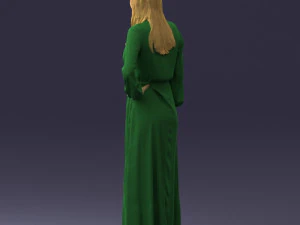 000352 Woman in Green Dress 3dp 3D Print Model
