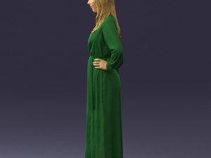 young girl in green dress 0009 3d print ready 3D Принт Модель