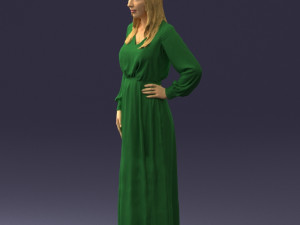 young girl in green dress 0009 3d print ready 3D Принт Модель