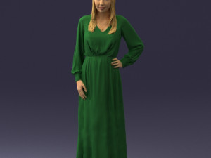 young girl in green dress 0009 3d print ready 3D Принт Модель