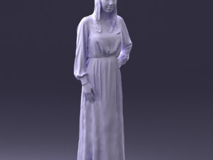 young girl in green dress 0009 3d print ready 3D Принт Модель