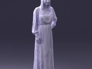 000352 Woman in Green Dress 3dp 3D Print Model