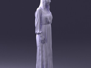 young girl in green dress 0009 3d print ready 3D Принт Модель