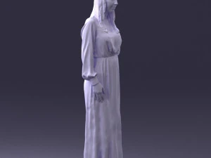 000352 Woman in Green Dress 3dp 3D Print Model
