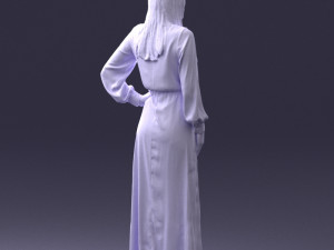 young girl in green dress 0009 3d print ready 3D Принт Модель
