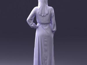 young girl in green dress 0009 3d print ready 3D Принт Модель