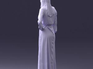 young girl in green dress 0009 3d print ready 3D Принт Модель