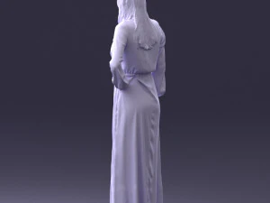 000352 Woman in Green Dress 3dp 3D Print Model