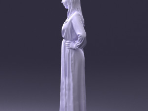 young girl in green dress 0009 3d print ready 3D Принт Модель